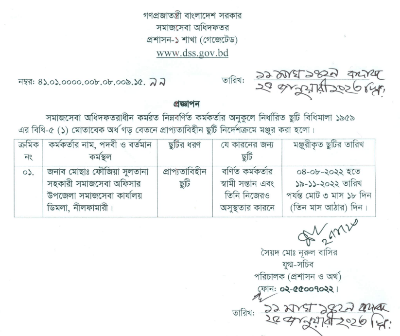 Govt Rules Leave Not Due । প্রাপ্যতা বিহীন ছুটি গ্রহণের বিধি বিধান