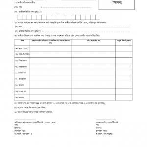 জাতীয় পরিচয়পত্র সংশোধনীর আবেদন ফরম।