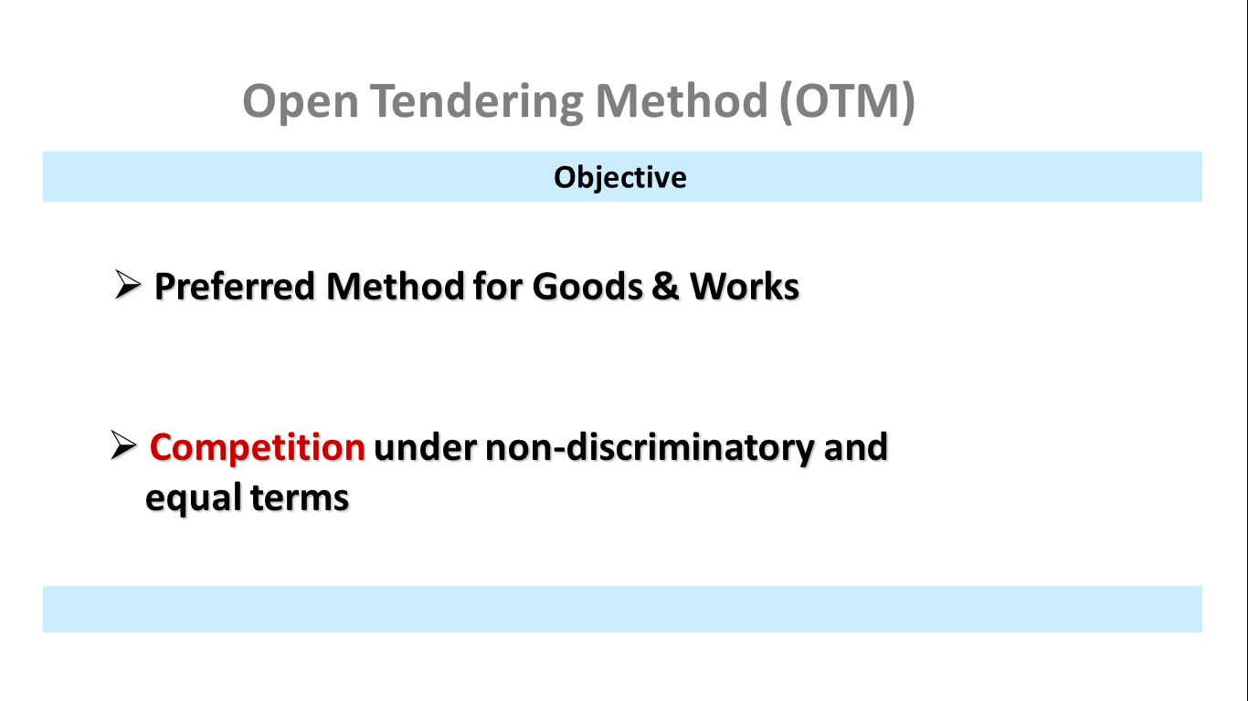 Open Tendering method