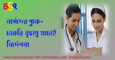 সরকারি পুলিশ ভেরিফিকেশন ২০২২ । সিনিয়র স্টাফ নার্স পদে নিয়োগের "প্রাক চাকরি বৃত্তান্ত যাচাই ফরম" দাখিলকরণ নির্দেশনা