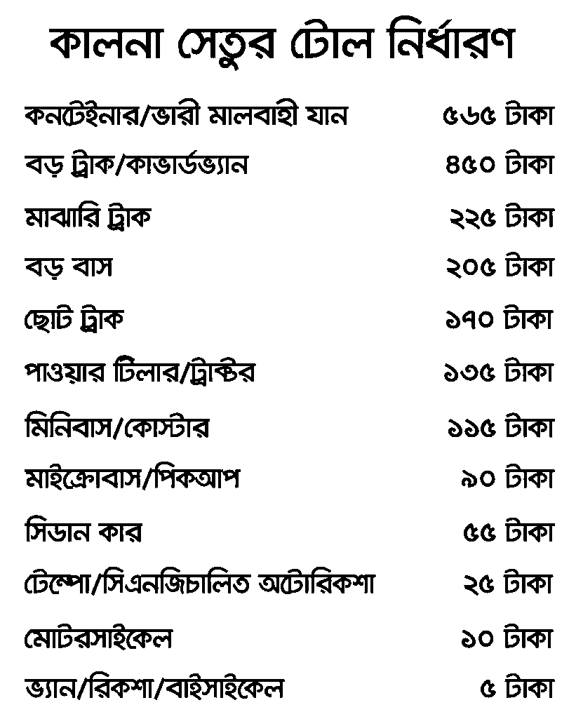 কালনা সেতুর টোল নির্ধারণ
