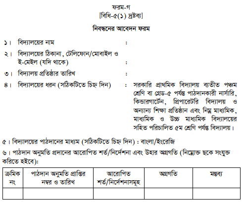 বেসরকারি প্রাথমিক বিদ্যালয় নিবন্ধন বিধিমালা ২০২৩ । শিক্ষা প্রতিষ্ঠানে পাঠদানের অনুমতি নিতে কত টাকা ফি দিতে হবে?