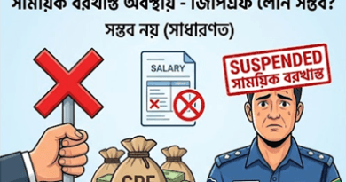 সাময়িক বরখাস্ত অবস্থায় জিপিএফ লোন