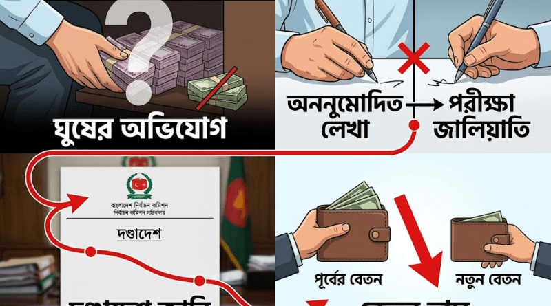 জালিয়াতি ও ঘুষ গ্রহণের দায়ে নির্বাচন কমিশনের অফিস সহকারীর বেতন গ্রেড অবনমন