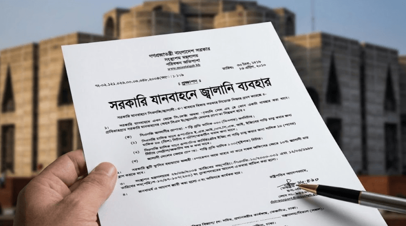 সরকারি যানবাহনে জ্বালানি ব্যবহারে নির্দেশনা