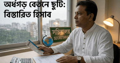 অর্ধগড় বেতনে বহিঃবাংলাদেশ ছুটি