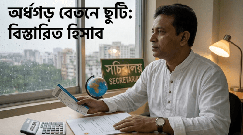 অর্ধগড় বেতনে বহিঃবাংলাদেশ ছুটি