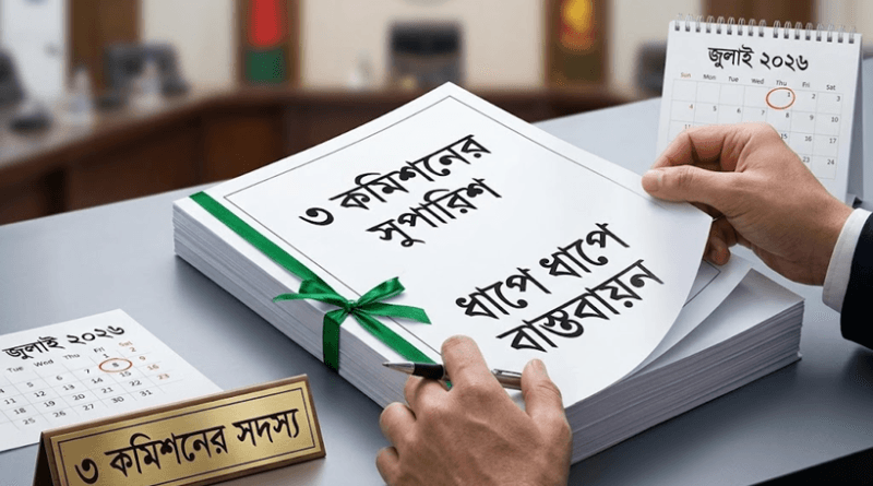 Person Signing a Large Bound Bengali Document Tied with a Green Ribbon at a Desk a Bengali Sign Reads ৩ কমিটির সদস্য with Calendars Nearby