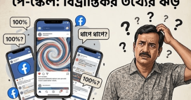 Man Puzzled Scratching Head While Surrounded by Several Smartphones Displaying Facebook Posts and 100 Icons Signaling Social Media Confusion
