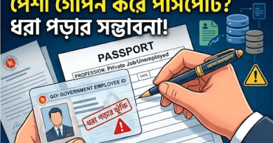 পেশা গোপন করে পাসপোর্ট ও বিদেশ ভ্রমণ