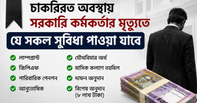 চাকরিরত অবস্থায় সরকারি কর্মকর্তা মৃত্যুবরণ করলে কী কী আর্থিক সুবিধা পাওয়া যায়?