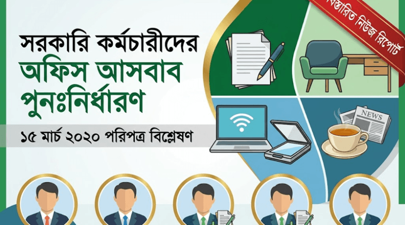 সরকারি কর্মচারীদের অফিস আসবাব ও সরঞ্জাম প্রাপ্তির নতুন প্রাধিকার নির্ধারণ