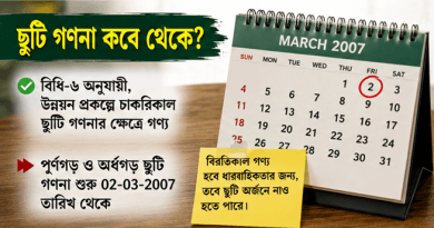 Bengali info poster: calendar showing March 2, 2007 circled, yellow tip note, and bulleted instructions.