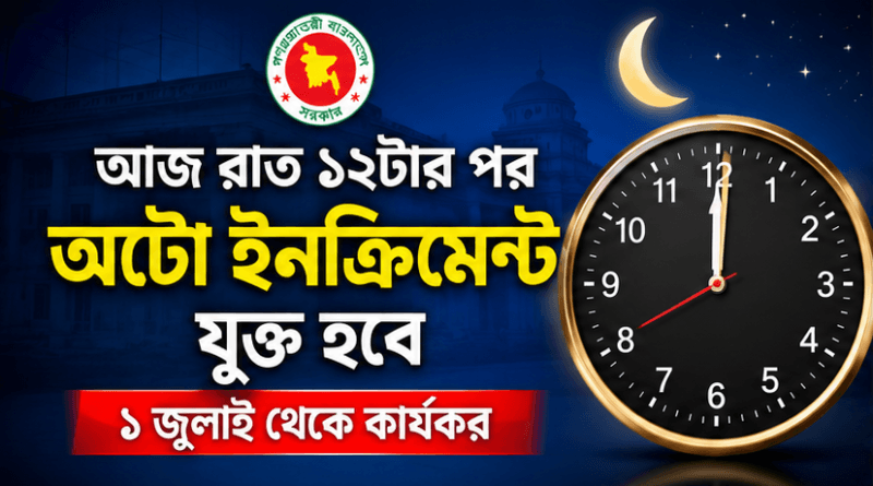 আজ রাত ১২টার পর থেকেই যুক্ত হবে বার্ষিক অটো ইনক্রিমেন্ট