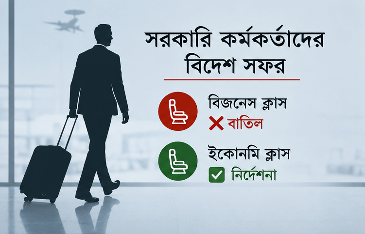 সরকারি কর্মকর্তাদের বিদেশ সফরে বিজনেস ক্লাস বাতিল