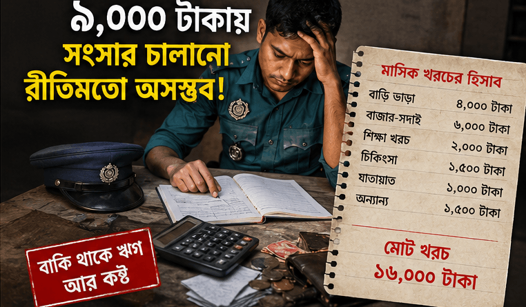 গ্রেড-১৭ পুলিশের বেতন ৯ হাজার টাকা