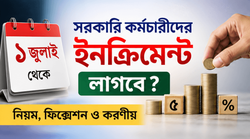 ১ জুলাই থেকে সরকারি কর্মচারীদের ইনক্রিমেন্ট ২০২৬