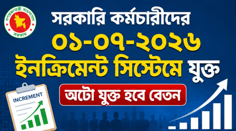 সরকারি কর্মচারীদের ১ জুলাইয়ের ইনক্রিমেন্ট সিস্টেমে যুক্ত,