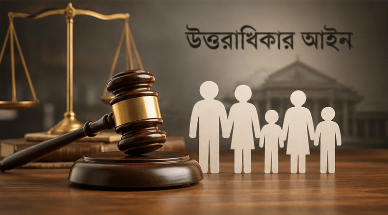 Gavel and scales of justice beside a family of paper silhouettes, symbolizing family law area.