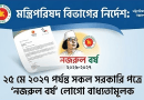 সকল সরকারি দাপ্তরিক পত্রে বাধ্যতামূলক হচ্ছে ‘নজরুল বর্ষ’ লোগো