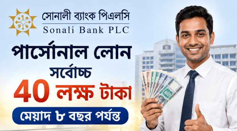 সোনালী ব্যাংকের পার্সোনাল লোনের সীমা ৪০ লাখ