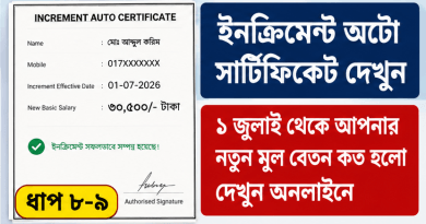 ১ জুলাই থেকে ইনক্রিমেন্ট যোগ হয়েছে কি না দেখবেন যেভাবে