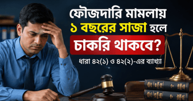 সরকারি চাকরিজীবীর ফৌজদারি মামলায় ১ বছরের সাজা হলে কি চাকরি যাবে?