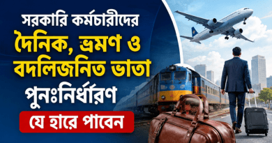 সরকারি কর্মচারীদের দৈনিক, ভ্রমণ ও বদলিজনিত ভাতা পুনঃনির্ধারণ