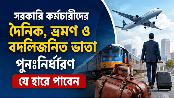 সরকারি কর্মচারীদের দৈনিক, ভ্রমণ ও বদলিজনিত ভাতা পুনঃনির্ধারণ