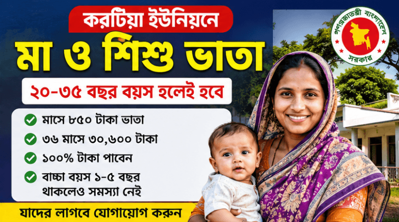 ইউনিয়নে মা ও শিশু ভাতা