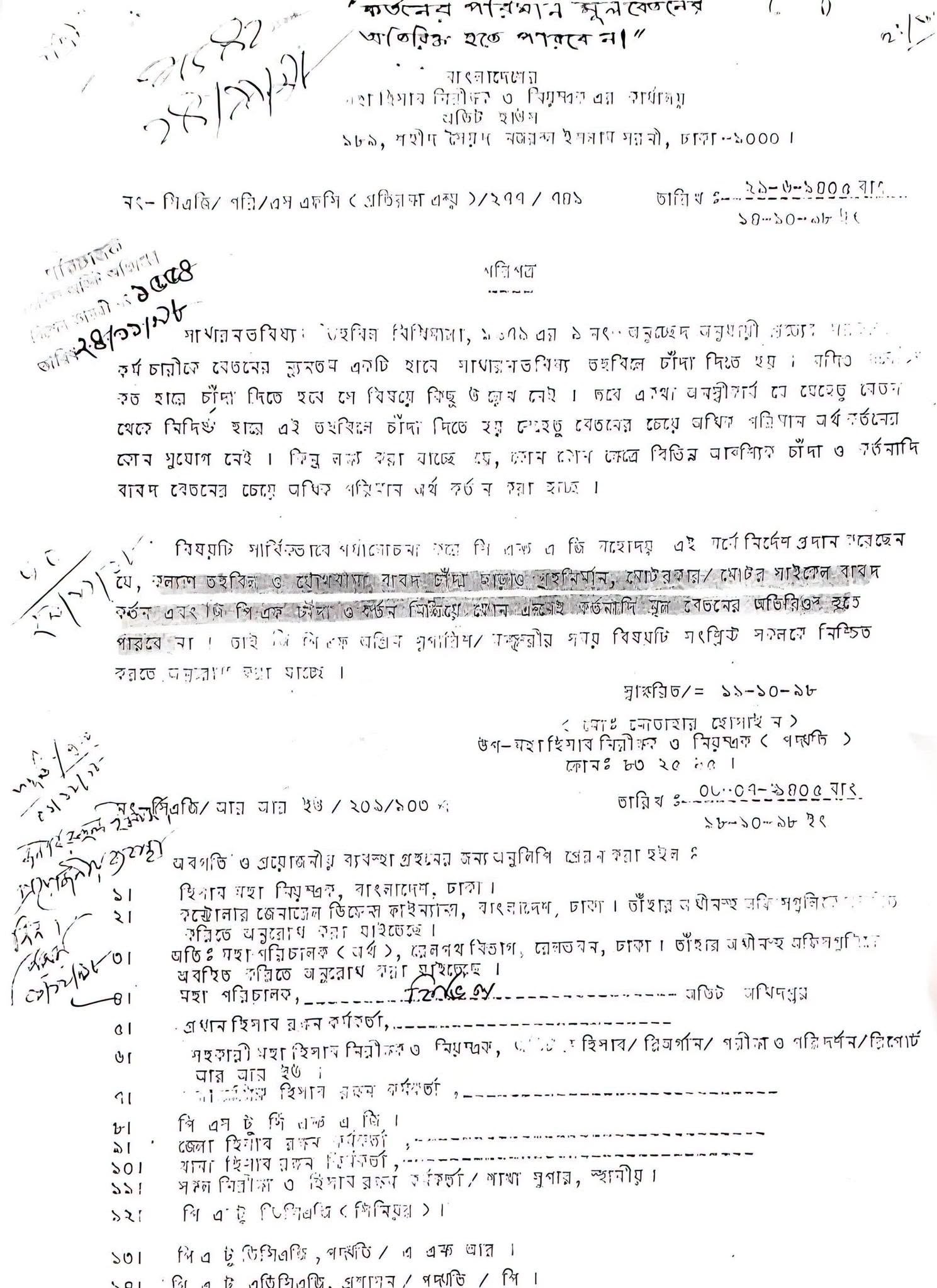 সরকারি চাকরিজীবীদের বেতন থেকে মোট কর্তনের সীমা: জিপিএফ, ঋণের কিস্তি, কল্যাণ তহবিল ও যৌথবীমা নিয়ে গুরুত্বপূর্ণ নির্দেশনা