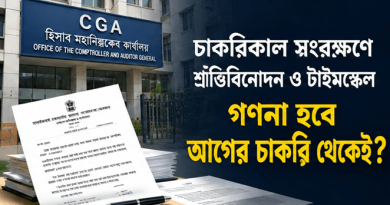 চাকরিকাল সংরক্ষণে শ্রান্তি বিনোদন ও টাইমস্কেল গণনা হবে আগের চাকরি থেকেই?