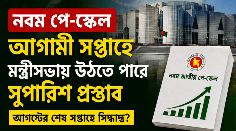 নবম পে-স্কেল: আগস্টের শেষ সপ্তাহে মন্ত্রিসভায় উঠতে পারে সুপারিশ