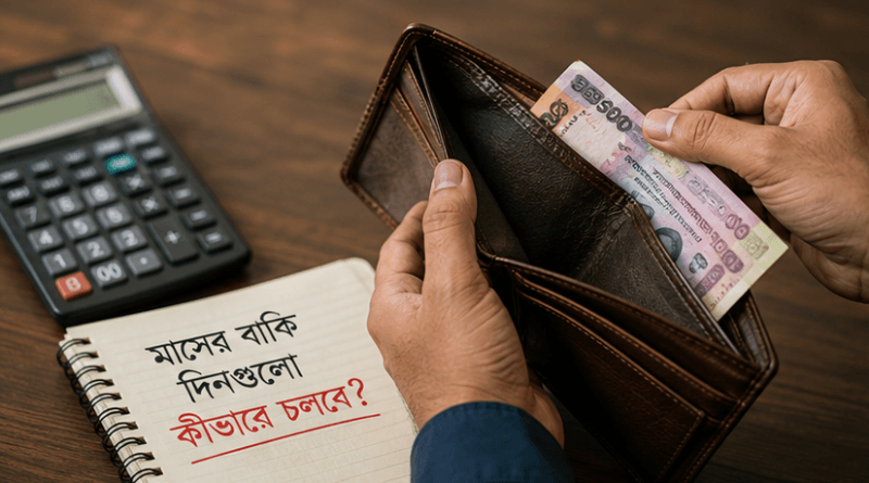 মাসের মাঝামাঝিতেই পকেট ফাঁকা—বাকি দিনগুলো কীভাবে চলবে?মাসের মাঝামাঝিতেই পকেট ফাঁকা—বাকি দিনগুলো কীভাবে চলবে?