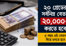 ২০ গ্রেডের কর্মচারীর সর্বনিম্ন বেতন ২০ হাজারের নিচে নয়