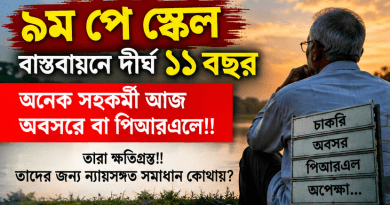 ৯ম পে-স্কেলের আগেই যারা অবসর বা পিআরএলে