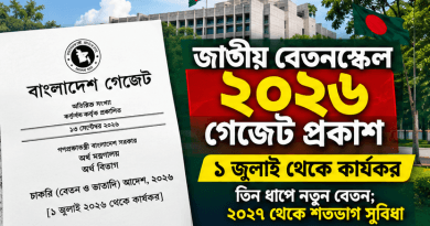 জাতীয় বেতনস্কেল ২০২৬-এর ডেমো গেজেট ফাঁস