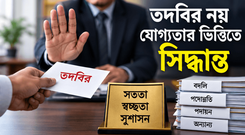 সরকারি চাকরিতে ‘তদবির’ করলেই বিভাগীয় ব্যবস্থা