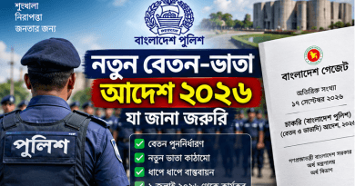 বাংলাদেশ পুলিশের জন্য নতুন বেতন-ভাতা আদেশ ২০২৬