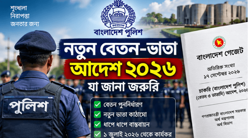 বাংলাদেশ পুলিশের জন্য নতুন বেতন-ভাতা আদেশ ২০২৬