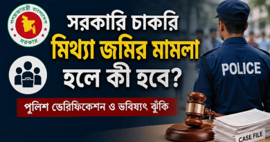 সরকারি চাকরির পুলিশ ভেরিফিকেশনে মিথ্যা জমিজমার মামলা হলে কী হবে?