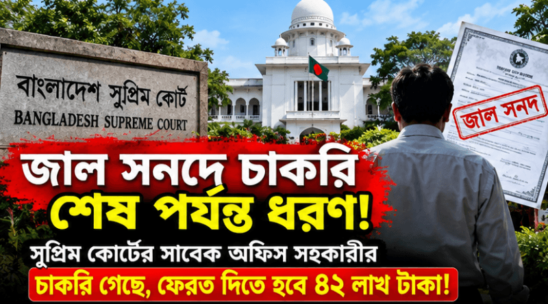 জাল সনদে সুপ্রিম কোর্টে চাকরি: ১৯ বছরের বেতন-ভাতা ৪২ লাখ টাকা ফেরতের নির্দেশ