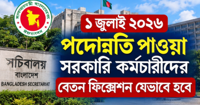 ১ জুলাই ২০২৬ পদোন্নতি পাওয়া সরকারি কর্মচারীদের বেতন ফিক্সেশন যেভাবে হবে