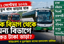আন্তঃজেলা ও দূরপাল্লার বাসের নতুন ভাড়ার তালিকা প্রকাশ