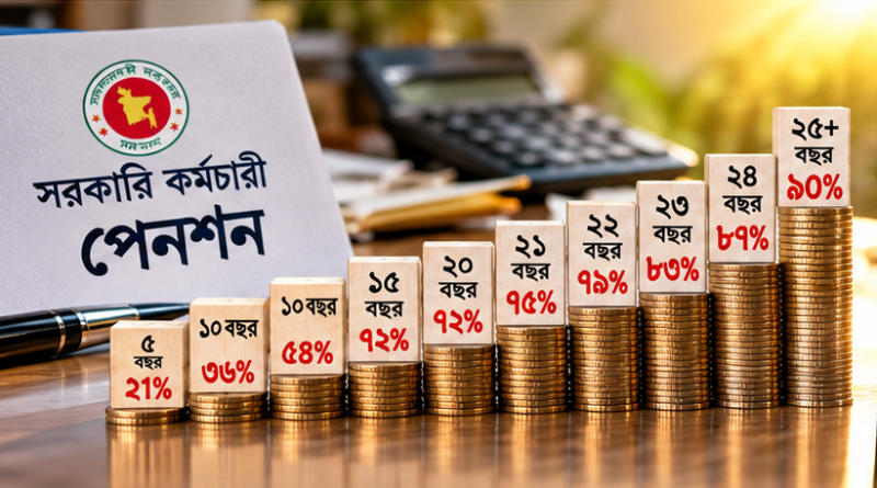 সরকারি চাকরিজীবীদের পেনশন বাড়বে ৮ ধাপে
