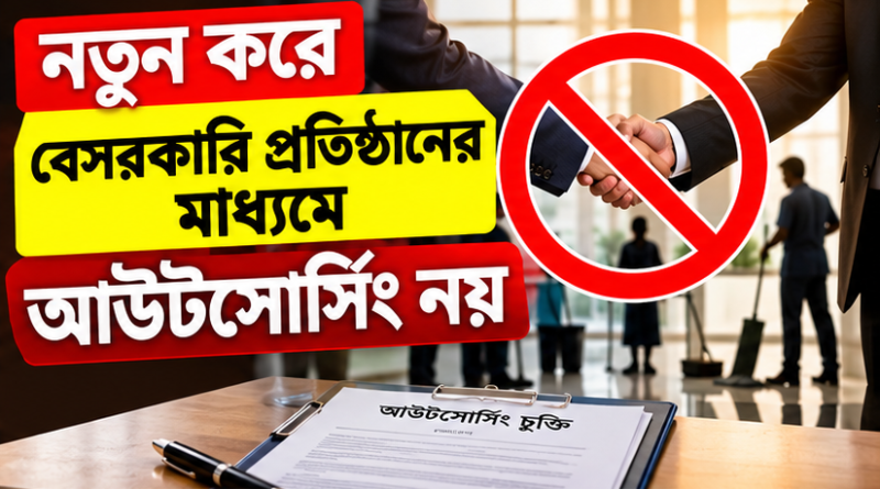 নতুন করে বেসরকারি প্রতিষ্ঠানের মাধ্যমে আউটসোর্সিং নয়