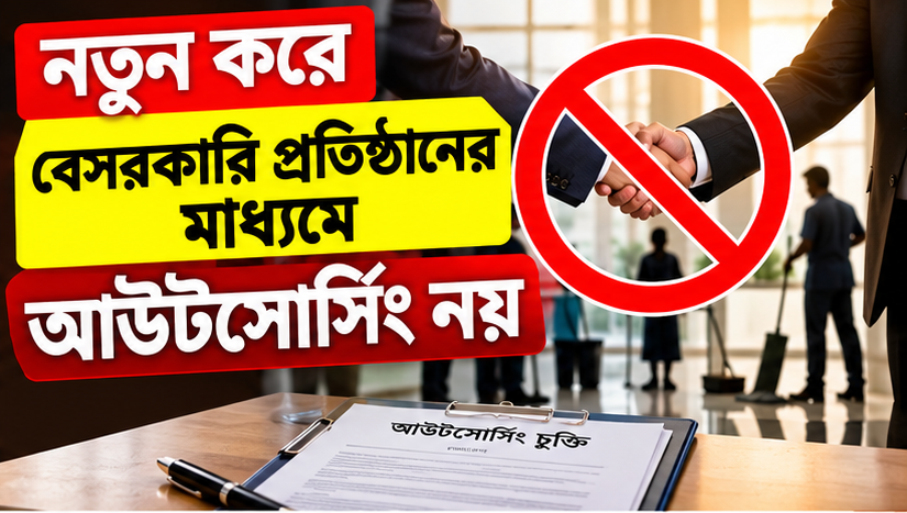 নতুন করে বেসরকারি প্রতিষ্ঠানের মাধ্যমে আউটসোর্সিং নয়