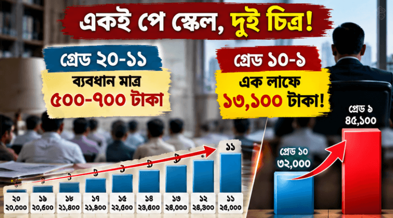 নিচের গ্রেডে বেতন ব্যবধান এত কম কেন?