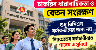 নিম্নগ্রেড কর্মচারীদের ক্ষেত্রেও চাকরির ধারাবাহিকতা ও বেতন সংরক্ষণের সুযোগ
