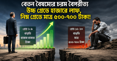নিম্ন গ্রেডে তীব্র বেতন বৈষম্য ও প্রকট ব্যবধান?